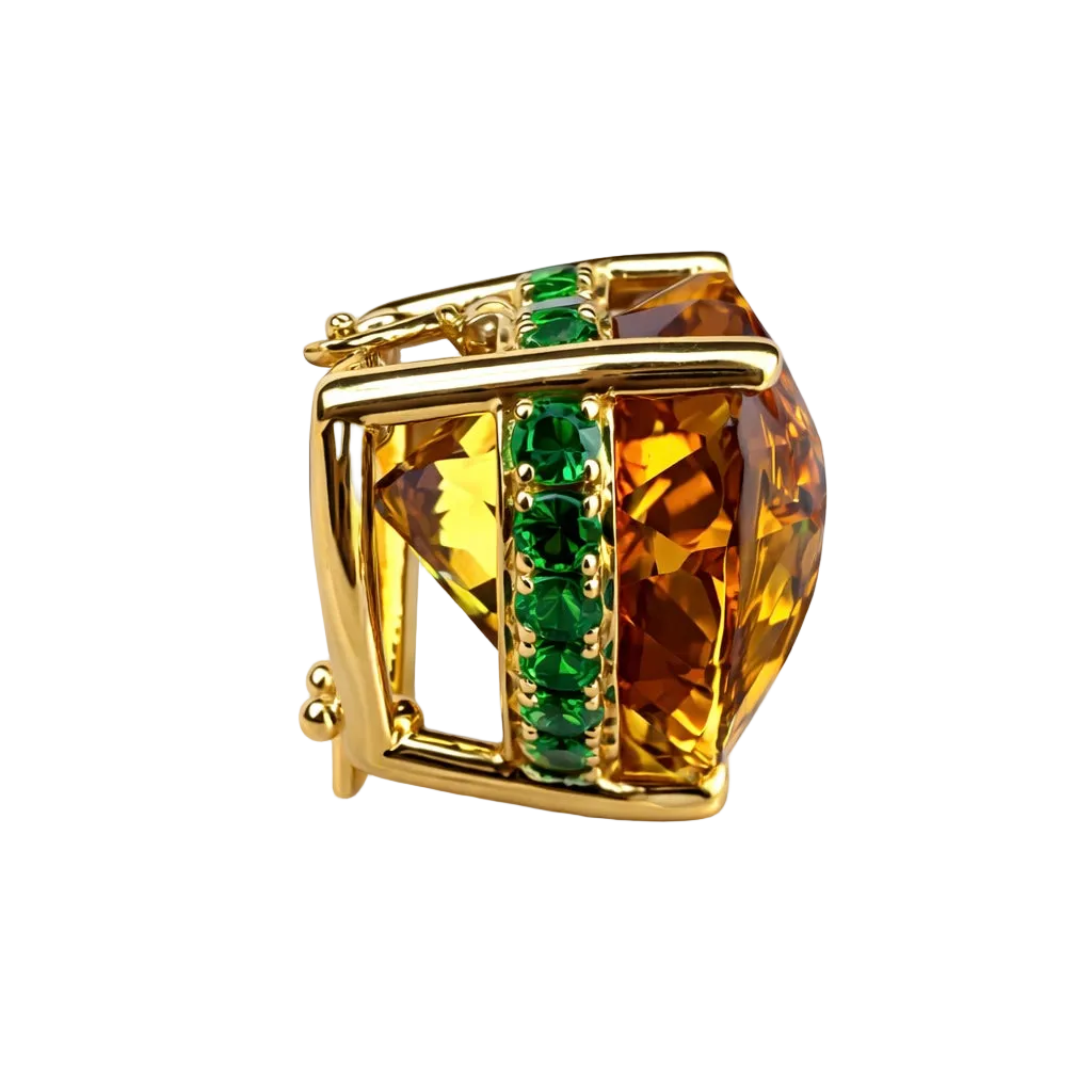 The Citrine Heart Brooch Charm