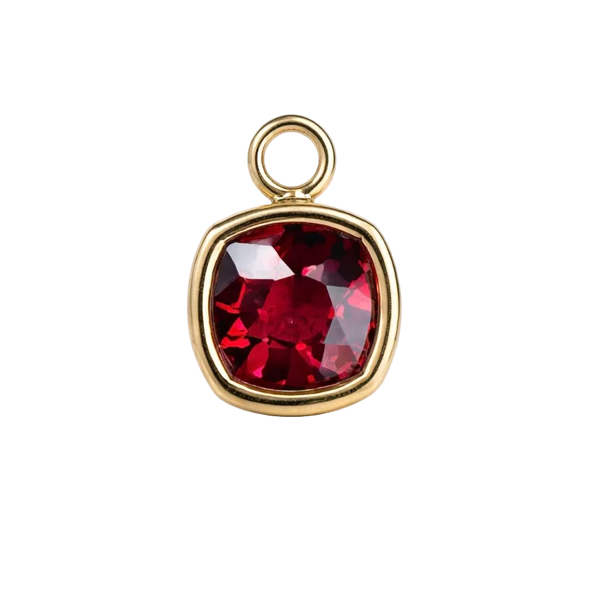 The Red Garnet Cushion Charm
