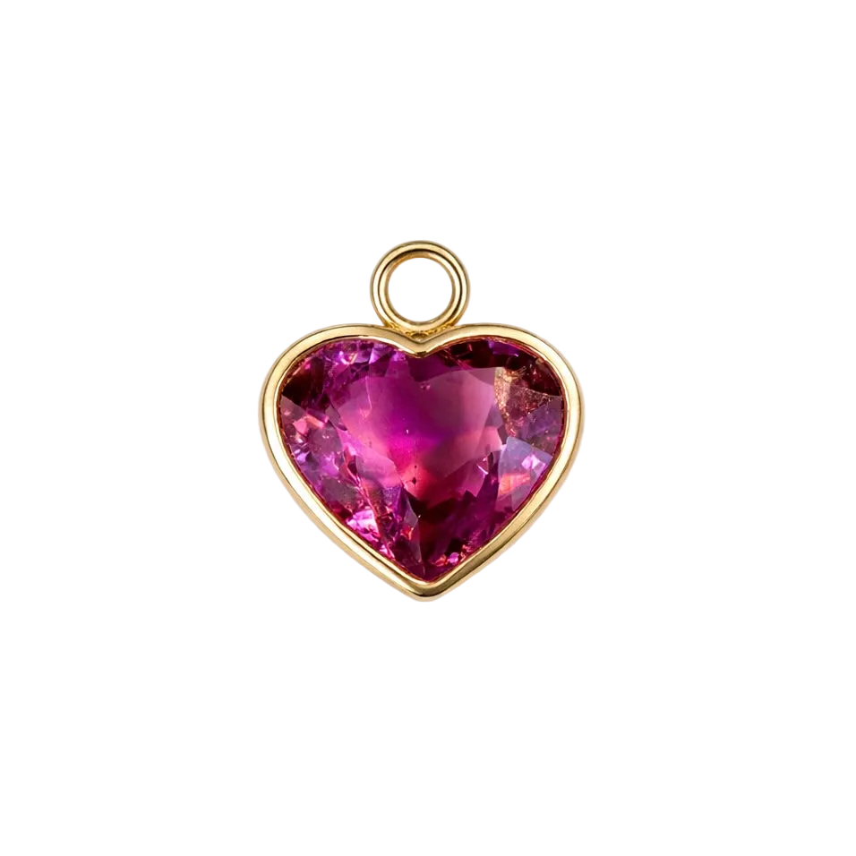 The Pink Tourmaline Heart Charm