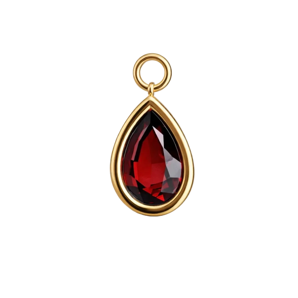 The Red Garnet Pear Charm