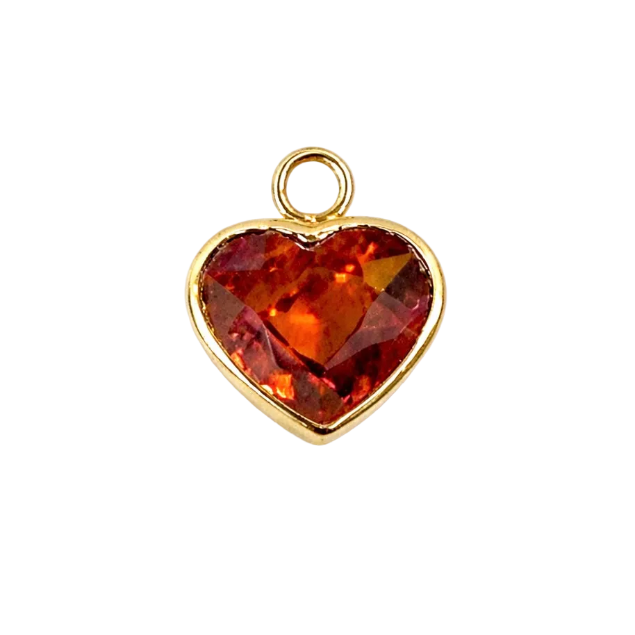 The Spessartite Garnet Heart Charm