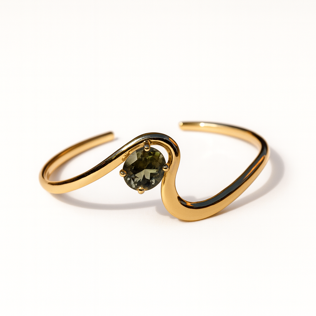 Green Tourmaline Slide Bangle