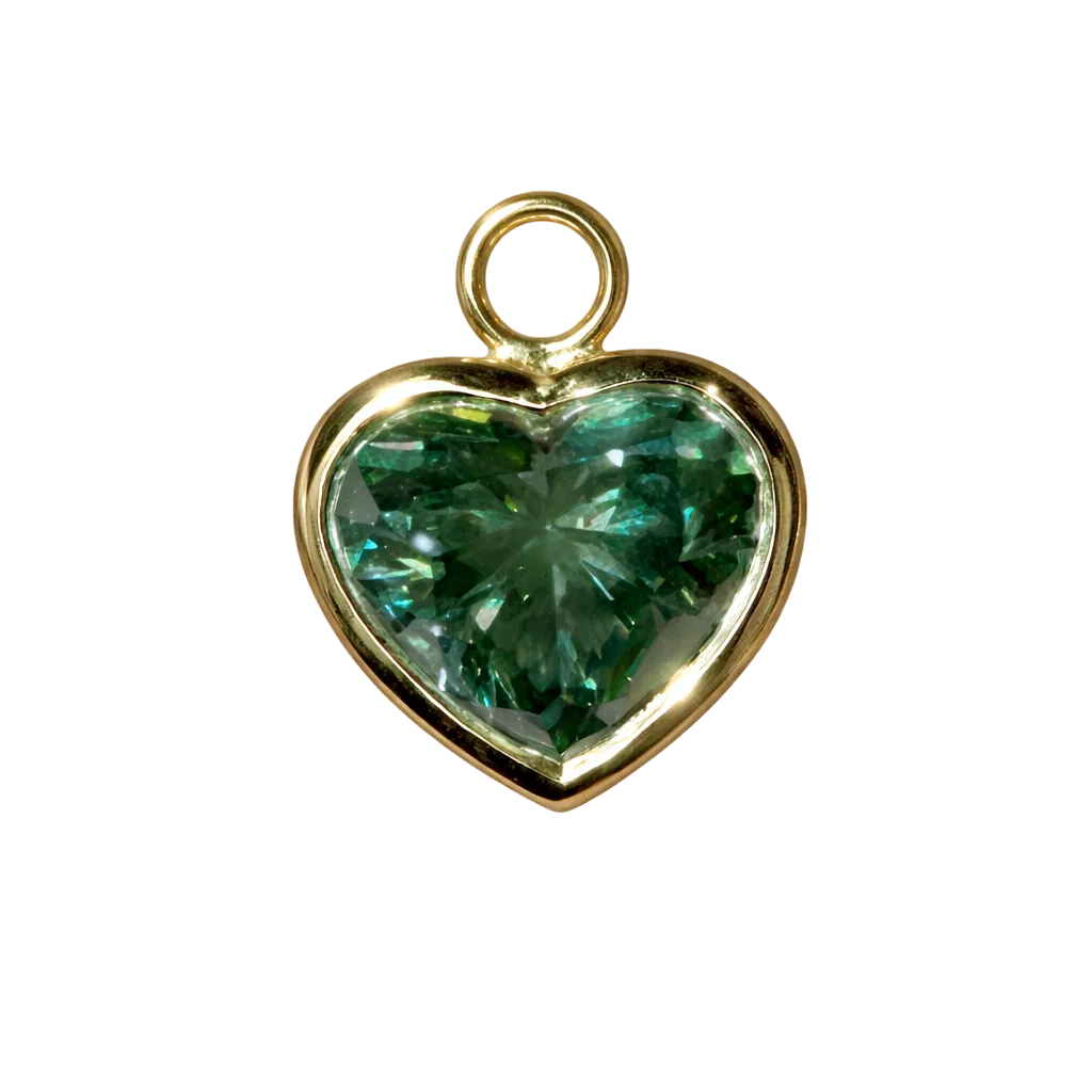 The Green Diamond Heart Charm
