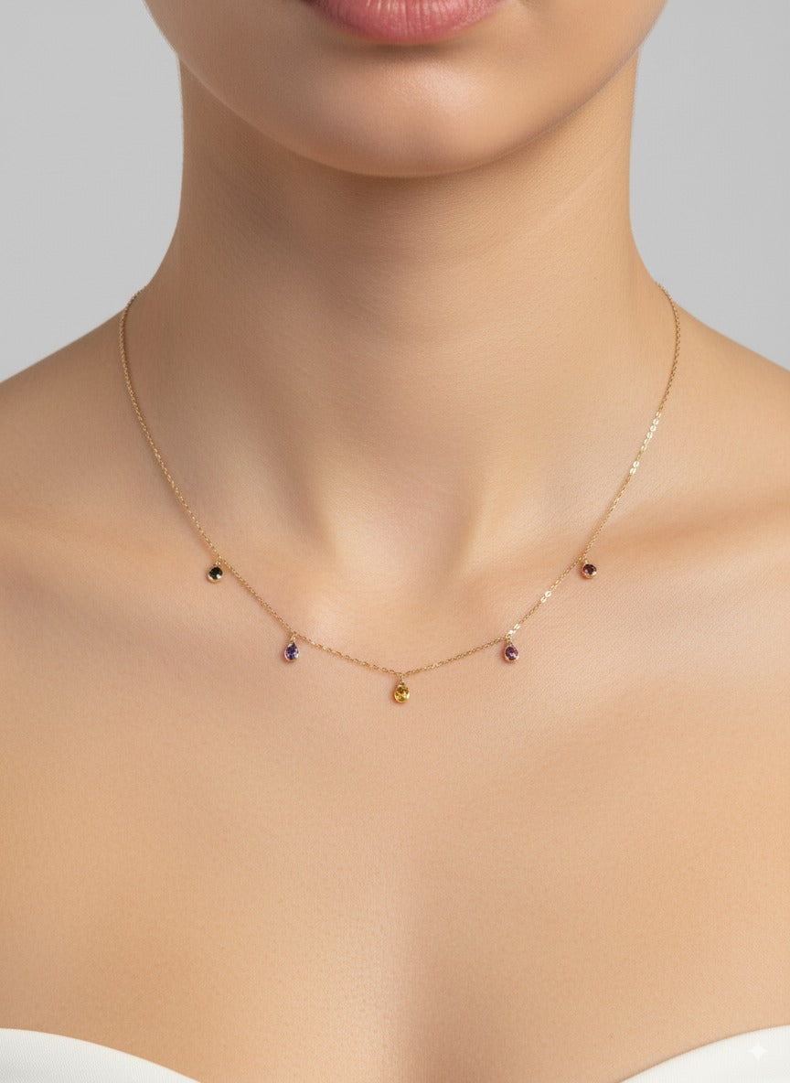 Rainbow Drop Necklace