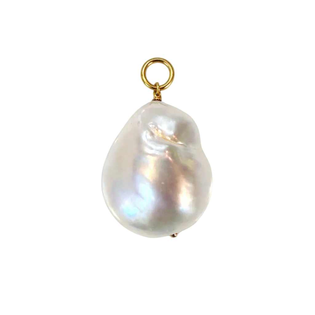 The White Baroque Pearl Charm