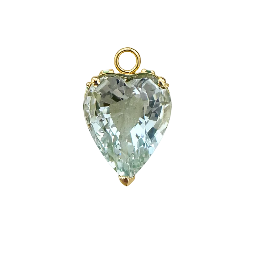 The Aquamarine Heart Brooch Charm