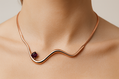 Red Garnet Slide Necklace