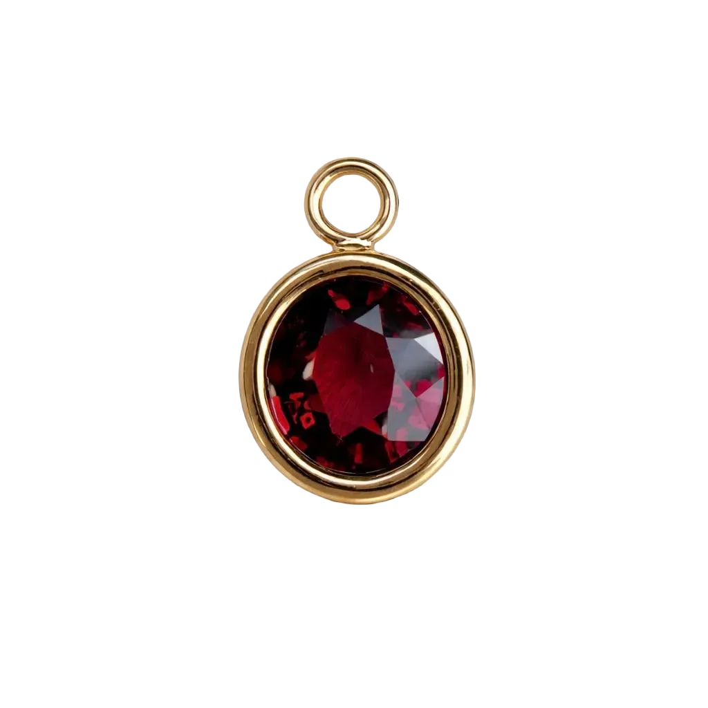 The Red Garnet Oval Charm
