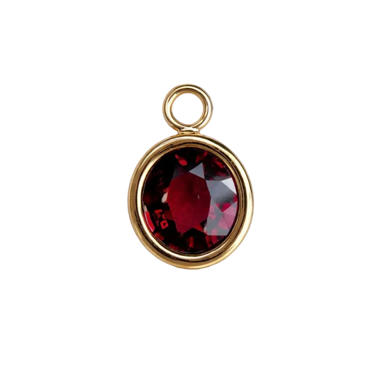 The Red Garnet Oval Charm
