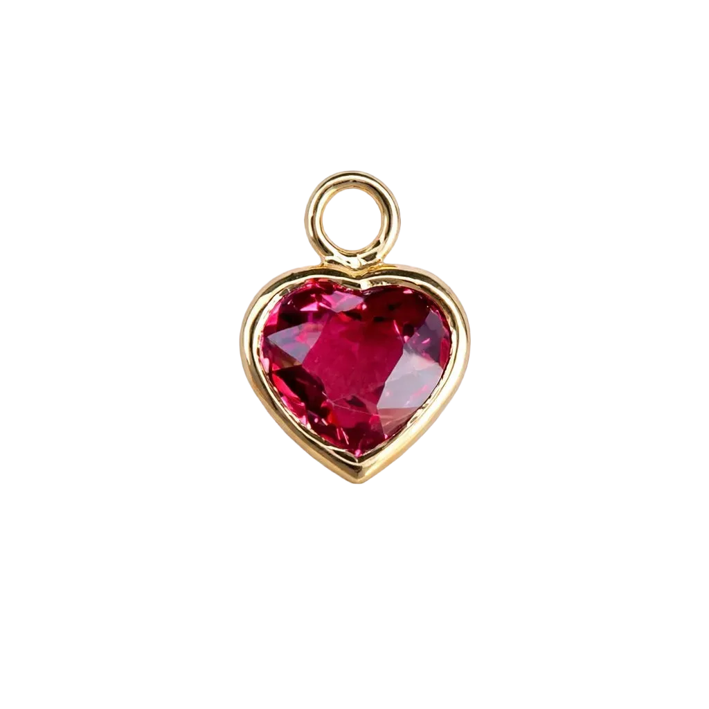 The Red Garnet Heart Charm