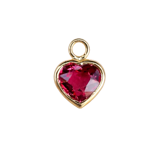 The Red Garnet Heart Charm