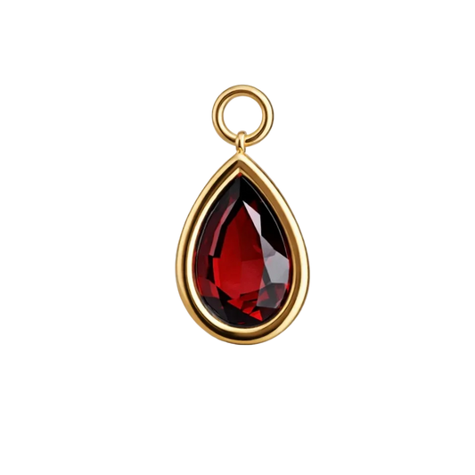 The Red Garnet Pear Charm