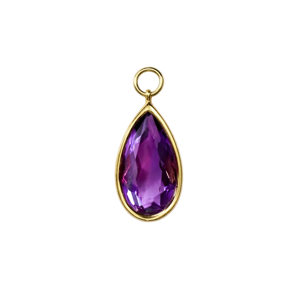 The Elongated Amethyst Pear Charm