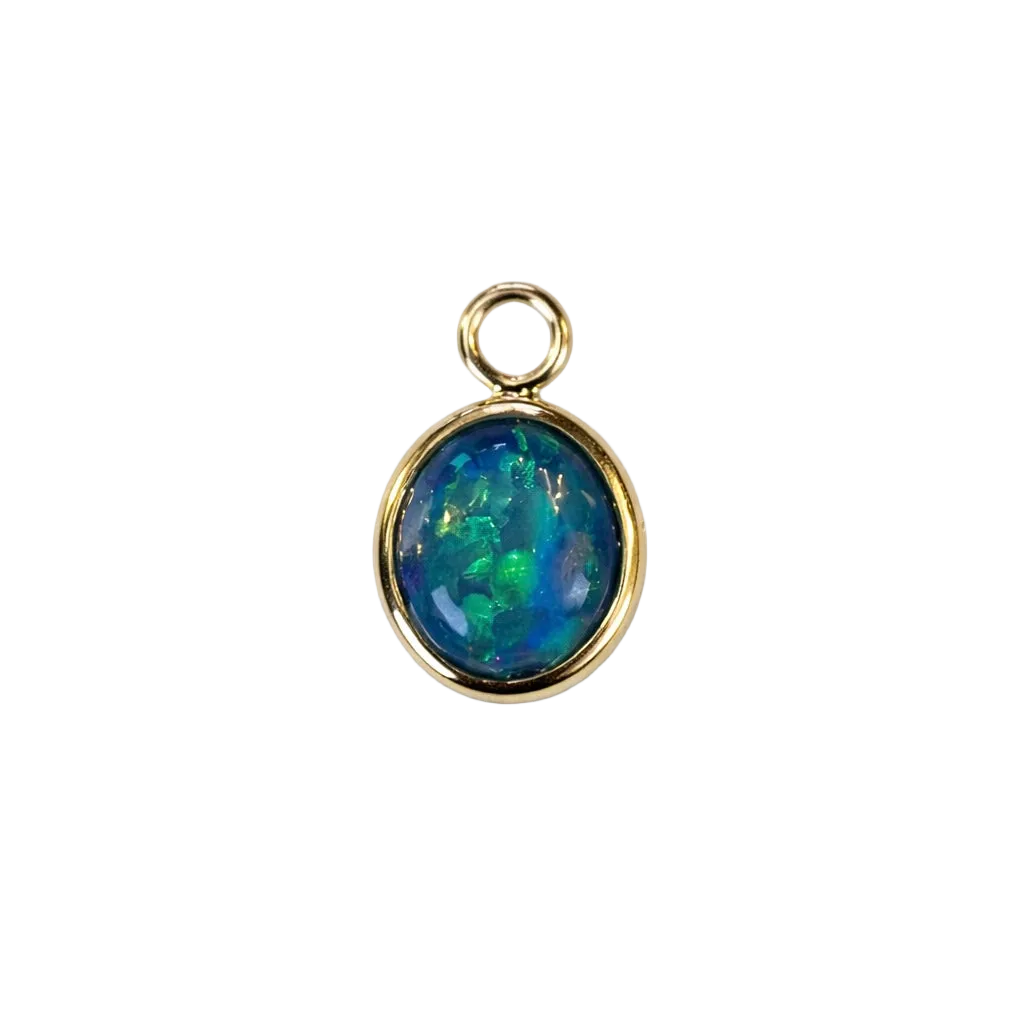 The Blue Opal Cabochon Charm