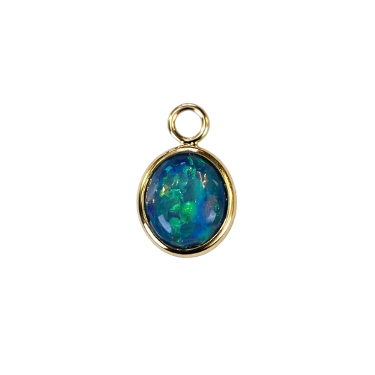 The Blue Opal Cabochon Charm