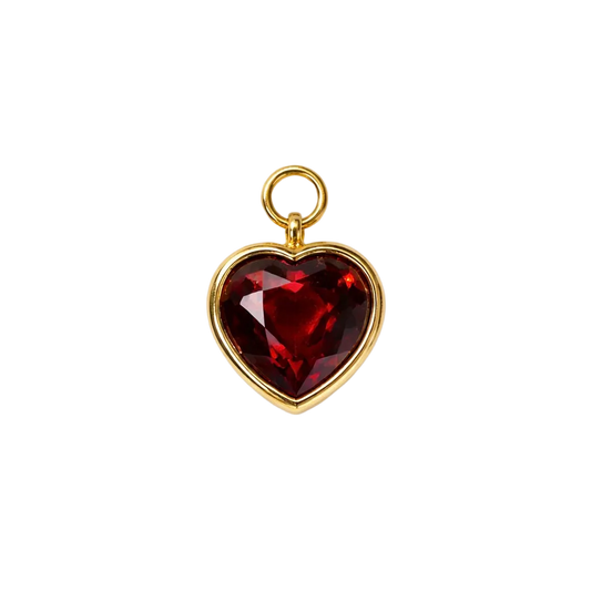 The Red Garnet Heart Charm