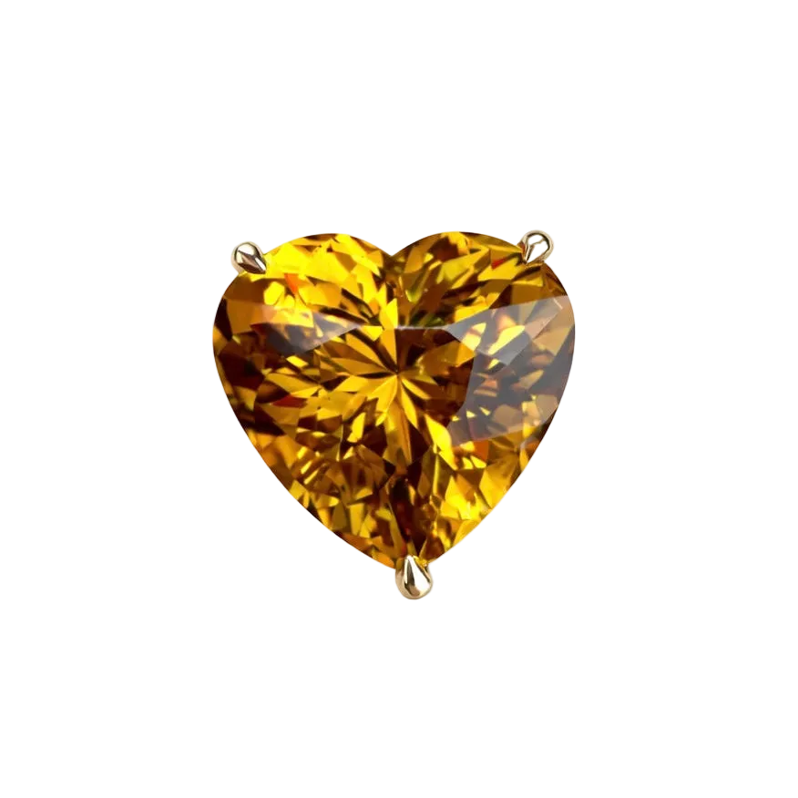 The Citrine Heart Brooch Charm