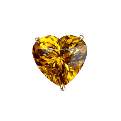 The Citrine Heart Brooch Charm