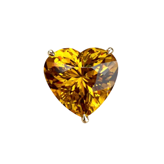 The Citrine Heart Brooch Charm