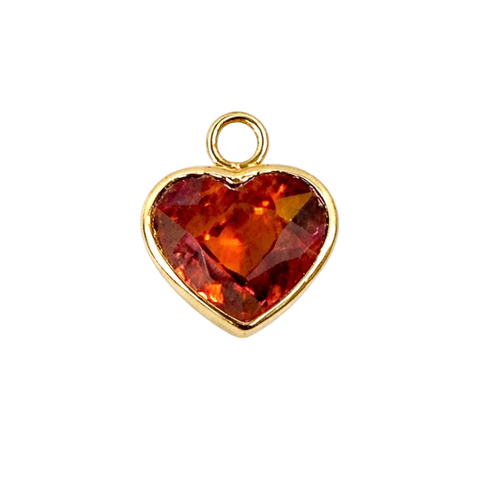 The Spessartite Garnet Heart Charm
