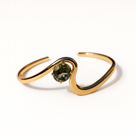 Green Tourmaline Slide Bangle