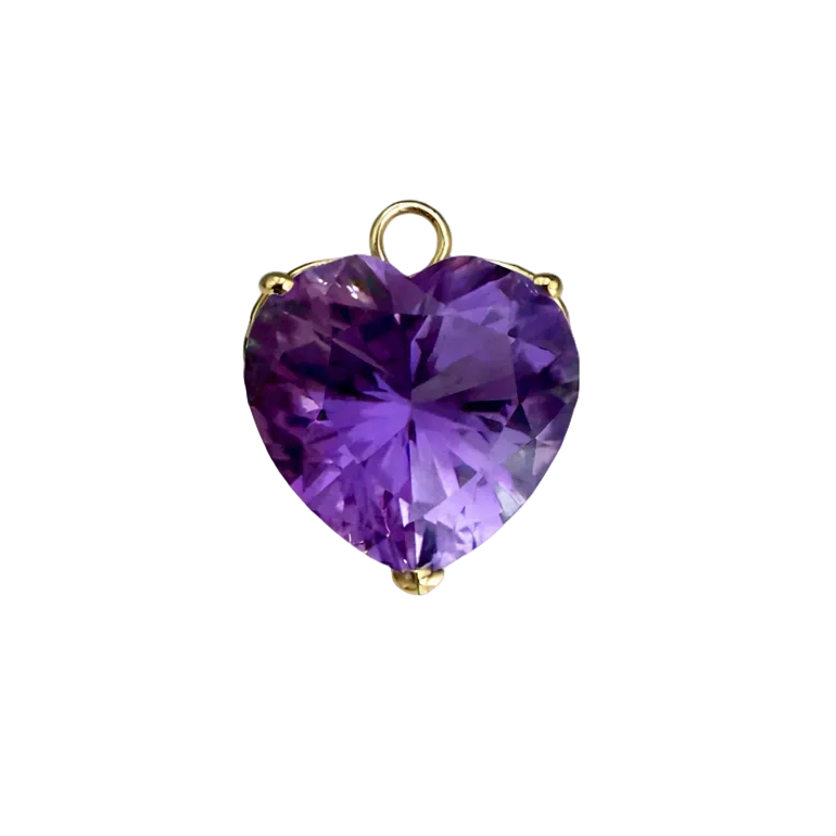 The Amethyst Heart Brooch Charm