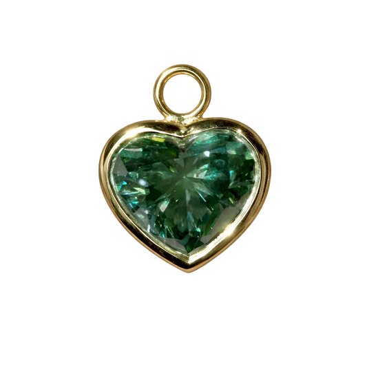 The Green Diamond Heart Charm